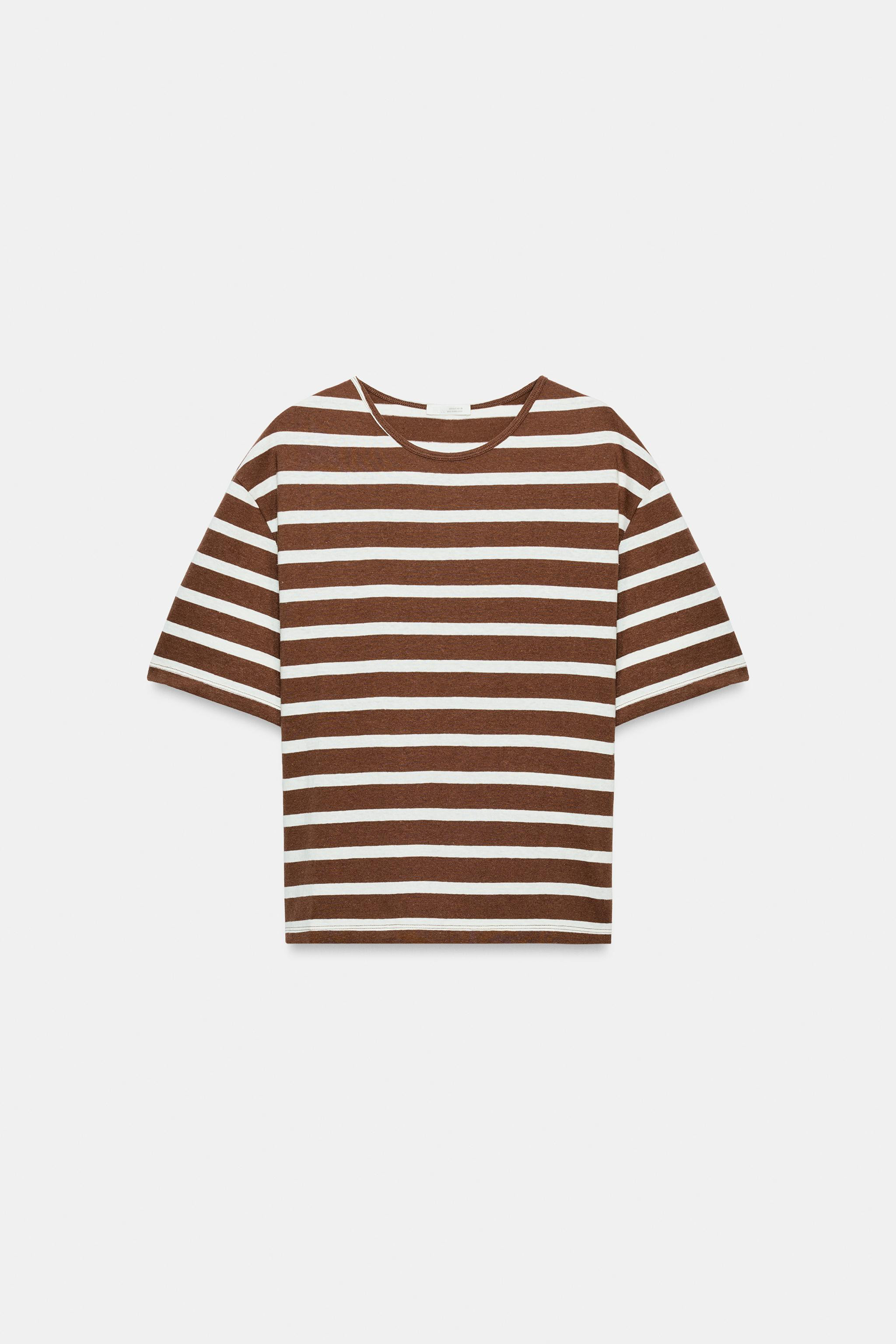 Model height: 173 cmREGULAR FIT - ROUND NECK - REGULAR LENGTH - SHORT SLEEVET-shirt made from a c... | Zara UK
