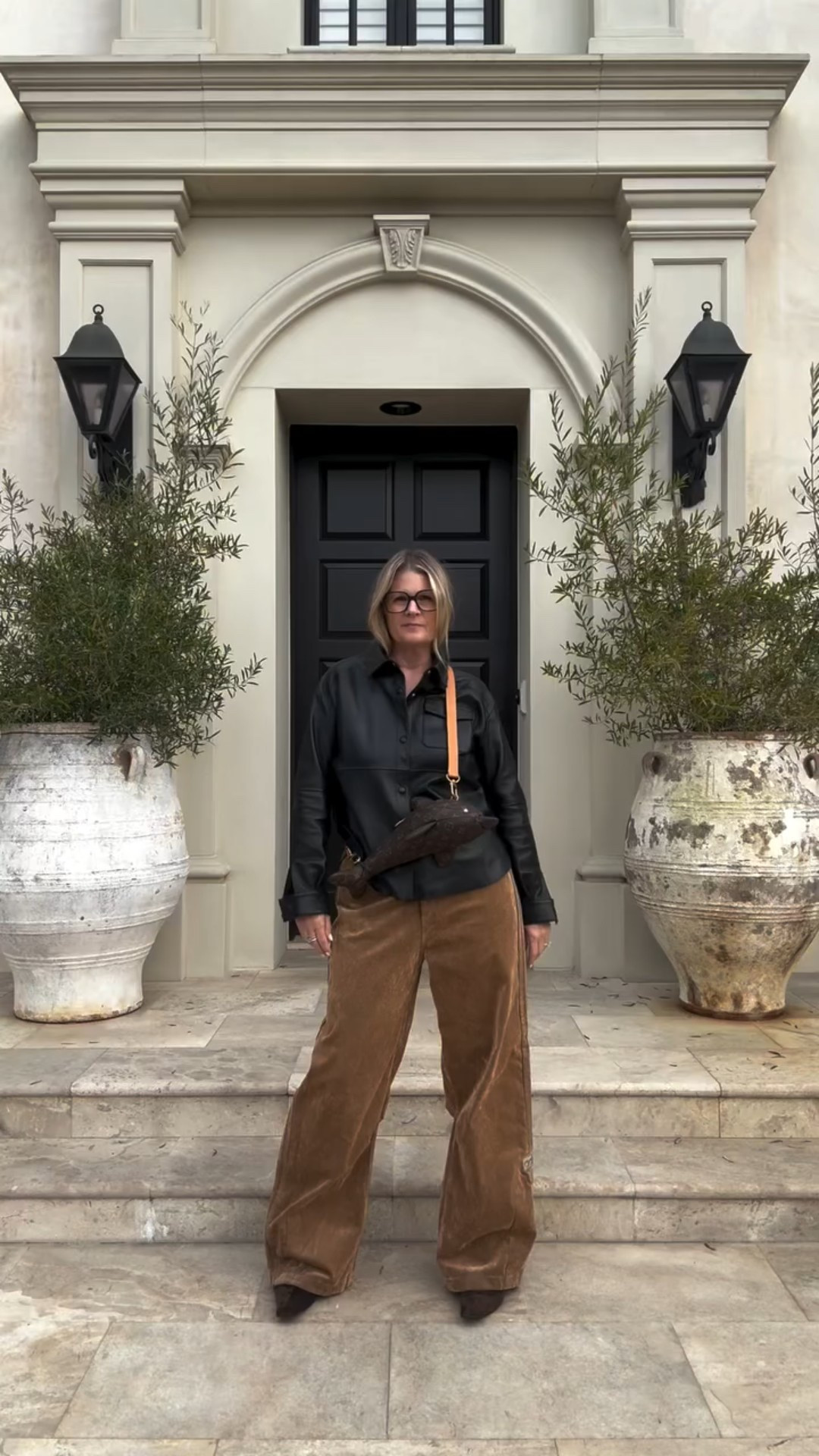 Adidas Week • Day 3 🤍
My Adibreak brushed twill pants with a Maje leather shirt, Khaite suede boots, and my Louis Vuitton Dolphin.
Sporty meets elevated — this look feels so good.

#adidasstyle 
#ootdinspo 
#elevatedstyle 
#streetstylelooks 
#themichelleedit