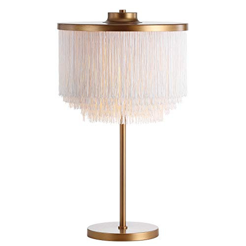 JONATHAN Y Coco 2-Light Fringed Metal LED Table Lamp 27.5", Gold | Amazon (US)
