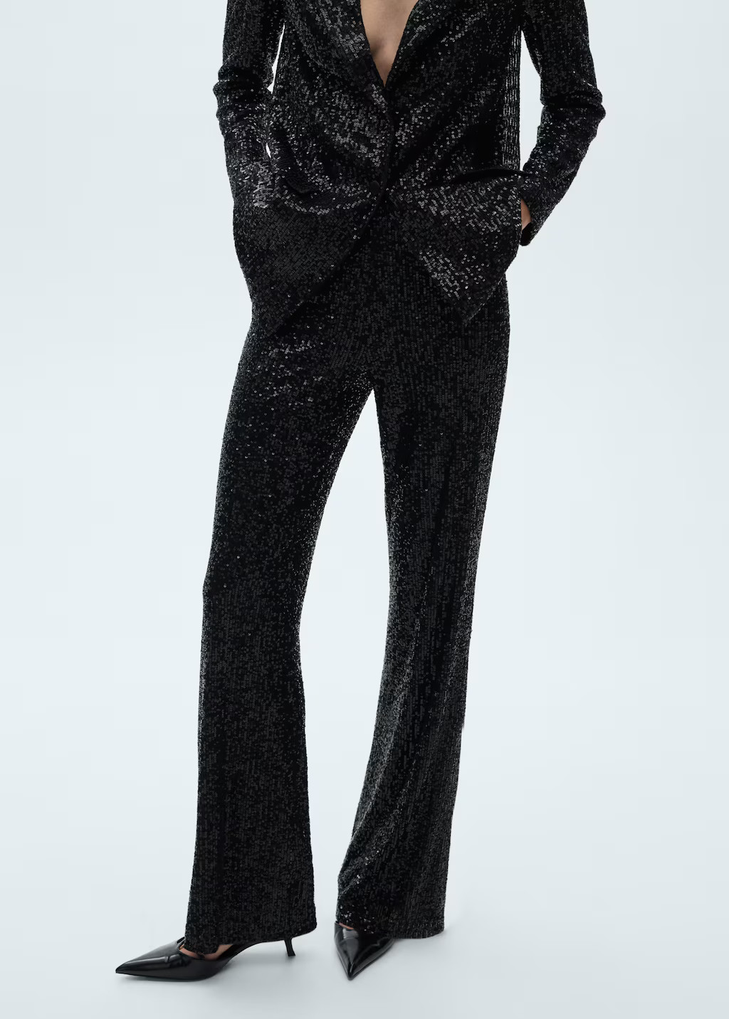 Sequined palazzo trousers - Women | MANGO United Kingdom | MANGO (UK)