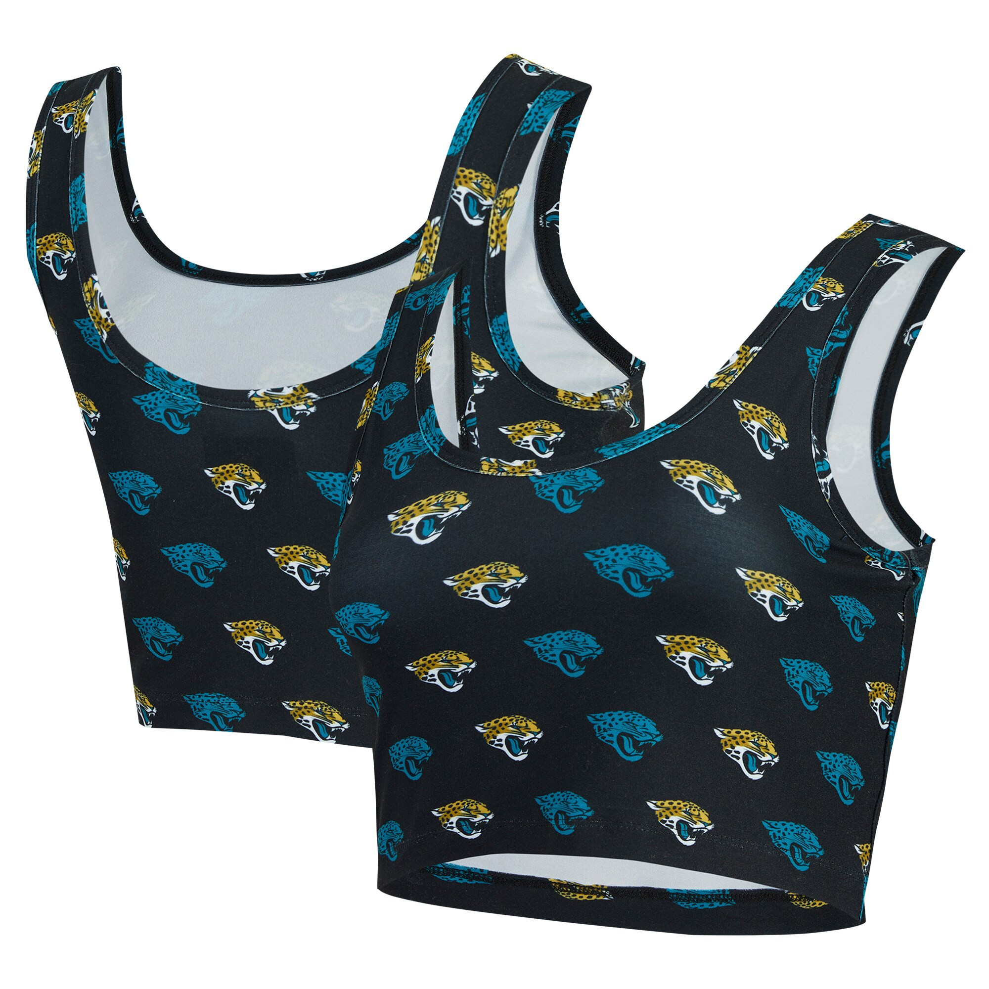 Women's Jacksonville Jaguars Concepts Sport Black Record Allover Print Bralette | NFL Shop