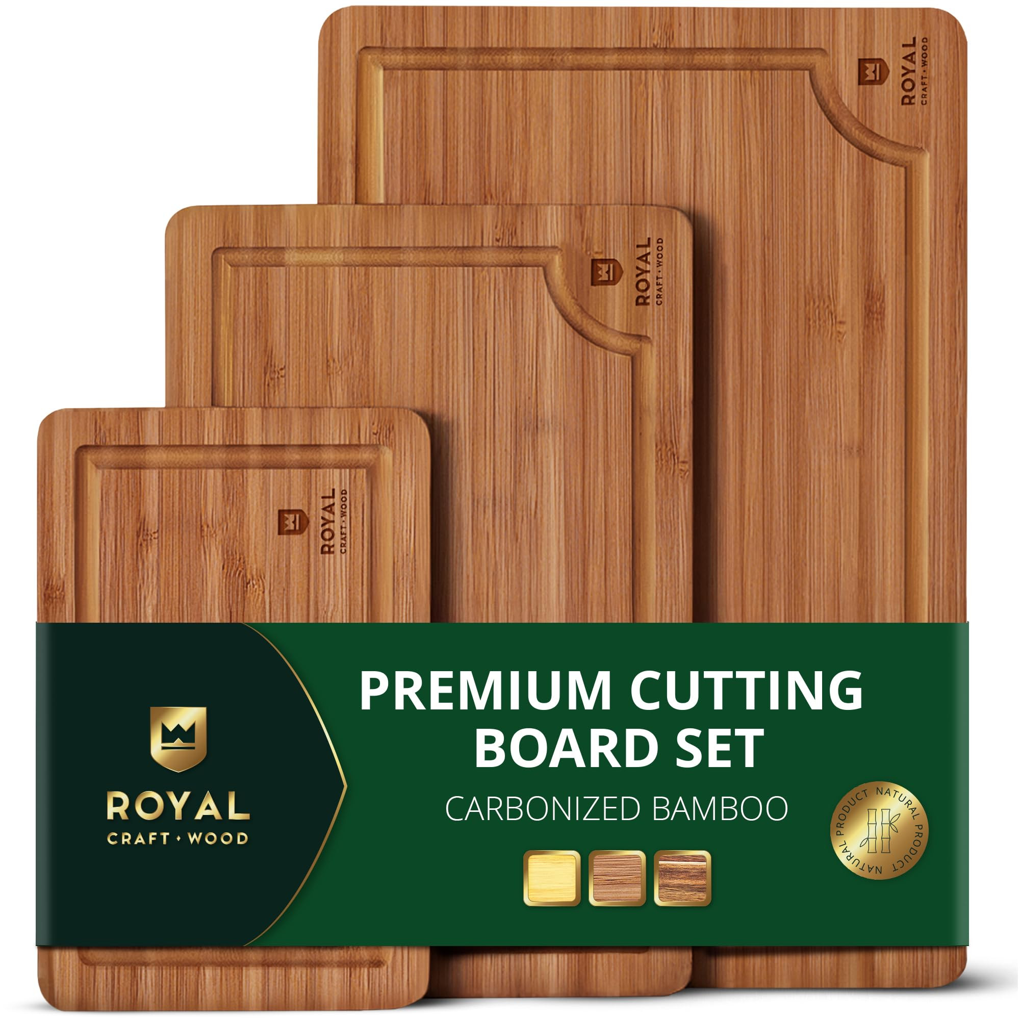 ROYAL CRAFT WOOD Wooden Cutting Boards for Kitchen Meal Prep & Serving - Bamboo Wood Serving Boar... | Amazon (US)