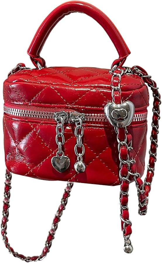 RoseSeek Women's Quilted Zipper Crossbody Handbags Y2K Top Handle Small Bucket Bags Designer Satc... | Amazon (US)