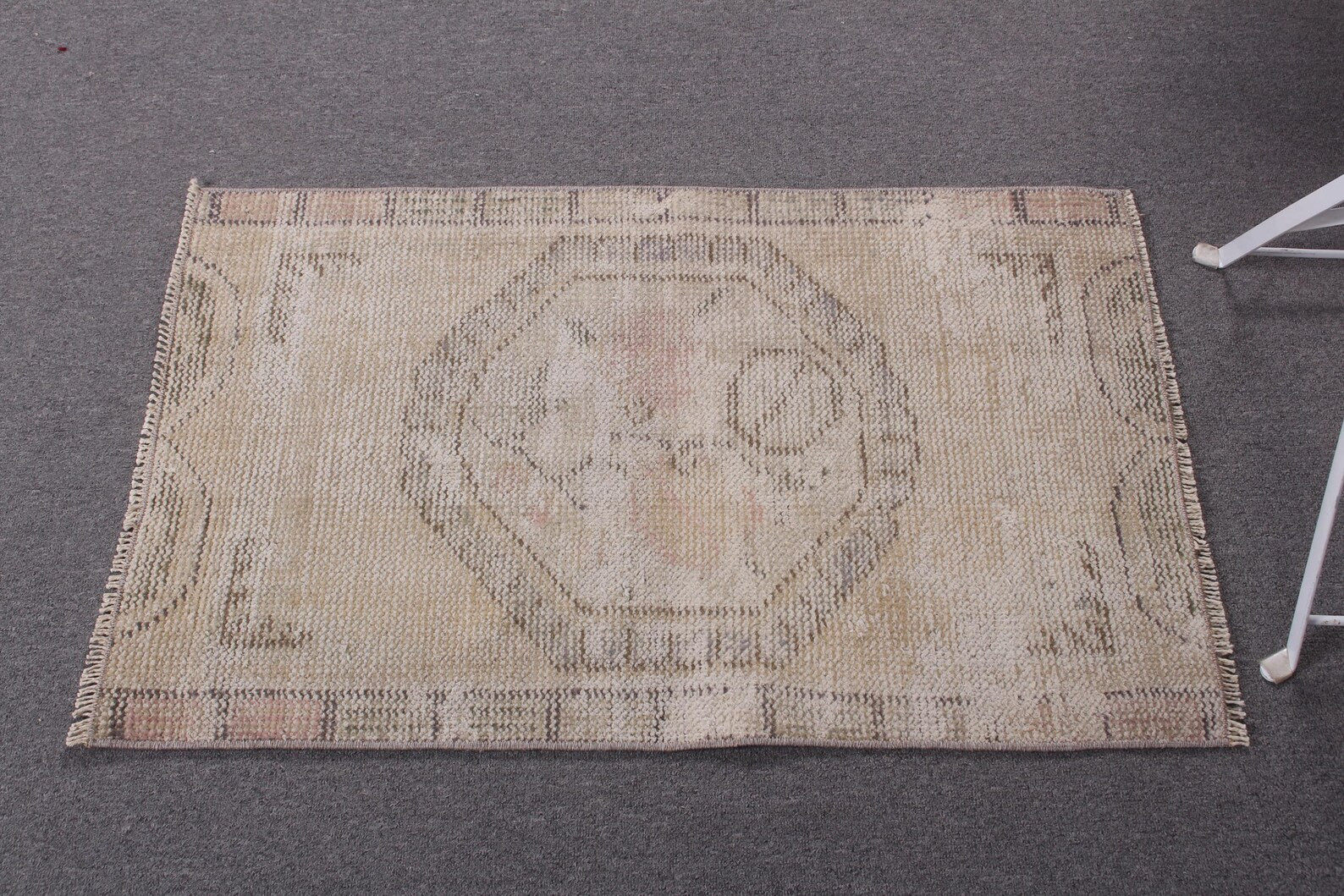 Vintage Turkish Rug, Beige Boho Door Mat, Geometric Pattern, 2x3ft, Neutral Home Decor Rug - Etsy | Etsy (US)
