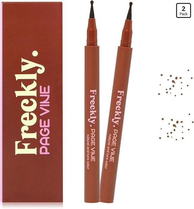 Freckle Pen,2 PCS Faux Freckle Stamp Waterproof,Fake Face Freckles Stain Makeup Long Lasting Quic... | Amazon (US)