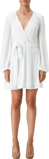 Bardot Bellissa Sequin Long Sleeve Wrap Minidress | Nordstrom | Nordstrom