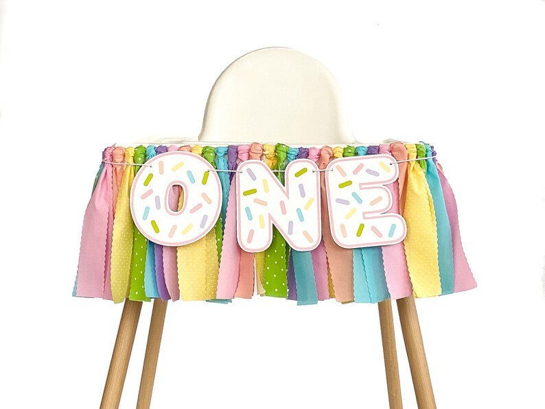 Sprinkles  Highchair Banner, Pastel Confetti First Birthday Garland, Sweet One Party Theme, Girl ... | Etsy (US)