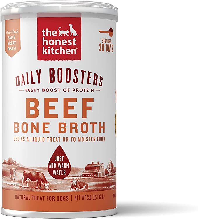 The Honest Kitchen Daily Boosts: Instant Beef Bone Broth Liquid Treat with Turmeric for Dogs and ... | Amazon (US)