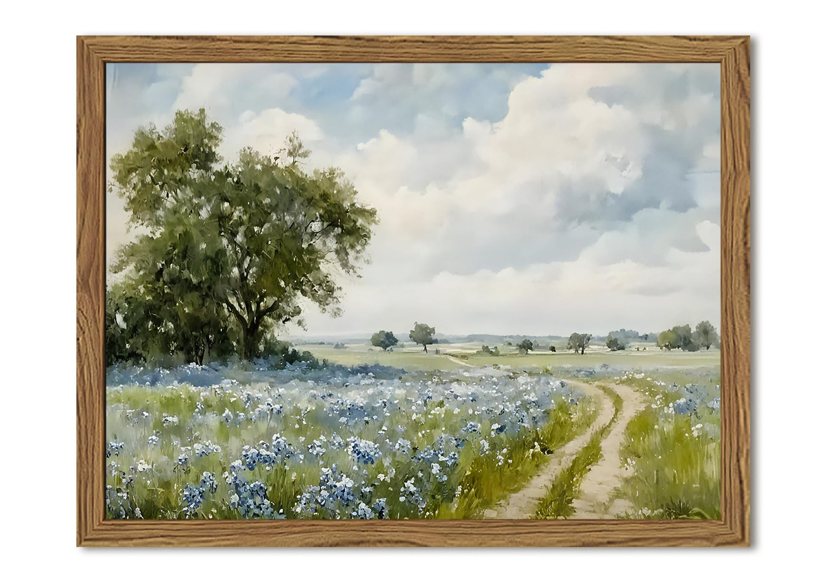 Framed Vintage Canvas Wall Art, Country Landscape Wildflower Field Wall Decor Paintings, Rustic N... | Amazon (US)