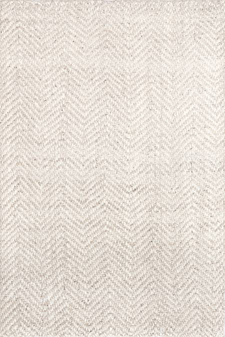 Off White Jute Wavy Chevron Area Rug | Rugs USA