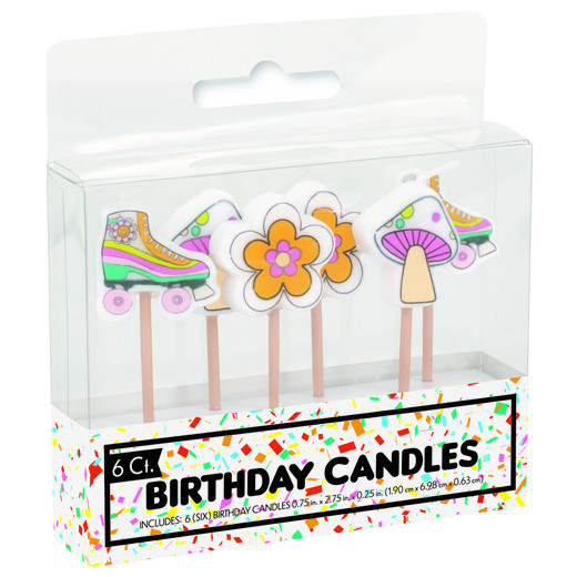 pick birthday candles 6-count - flowers & skates | Five Below