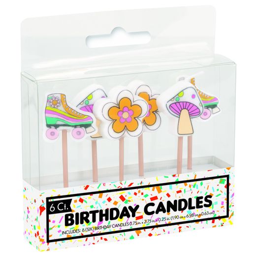 pick birthday candles 6-count - flowers & skates | Five Below