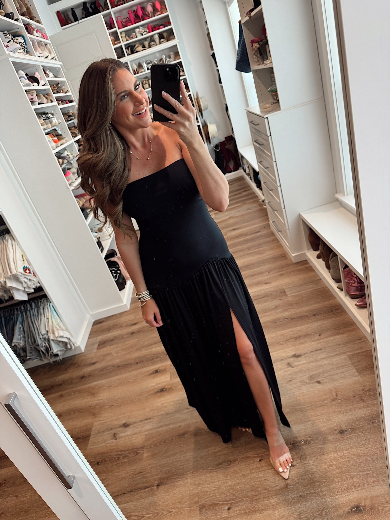 In a medium spring event maxi, heels and accessories- fits tts.

#LTKStyleTip #LTKWedding #LTKSeasonal