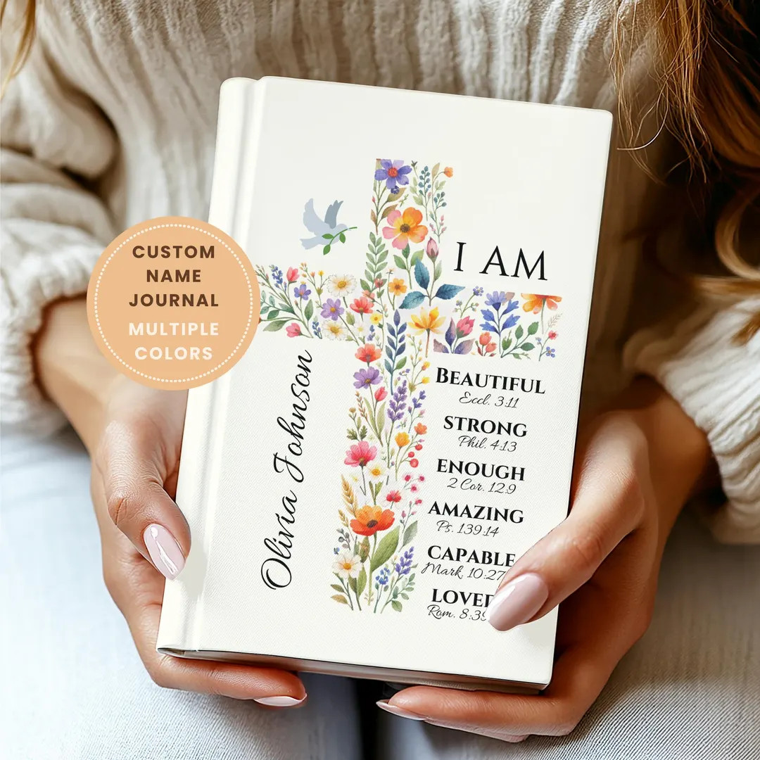 Personalized Easter Gift for Teens: Floral Cross Journal with Custom Name, Easter gift for kids, ... | Etsy (US)