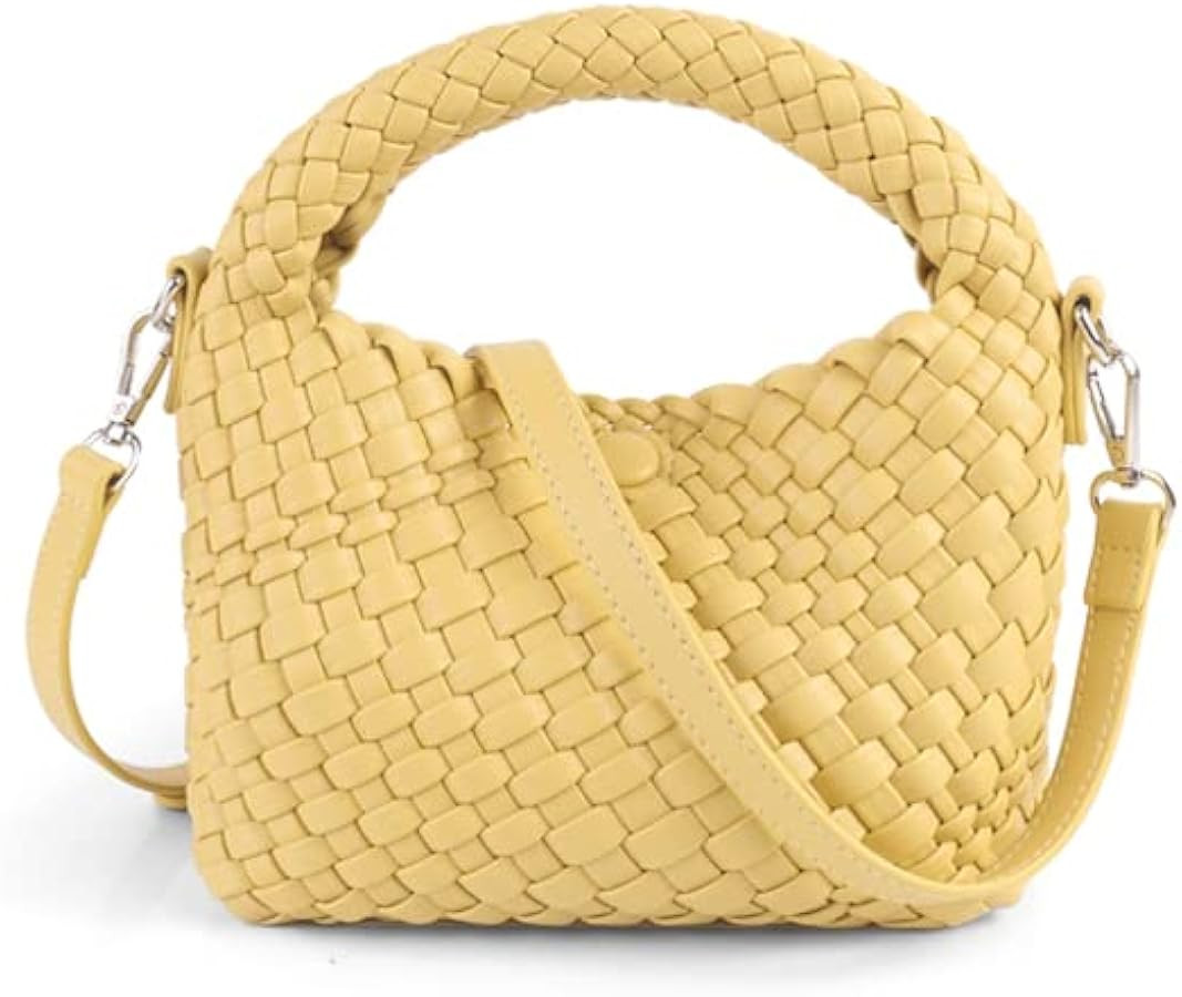 Women's Woven Crossbody Bag, Handmade Braided Tote Purse with Detachable Shoulder Strap, Vintage ... | Amazon (US)