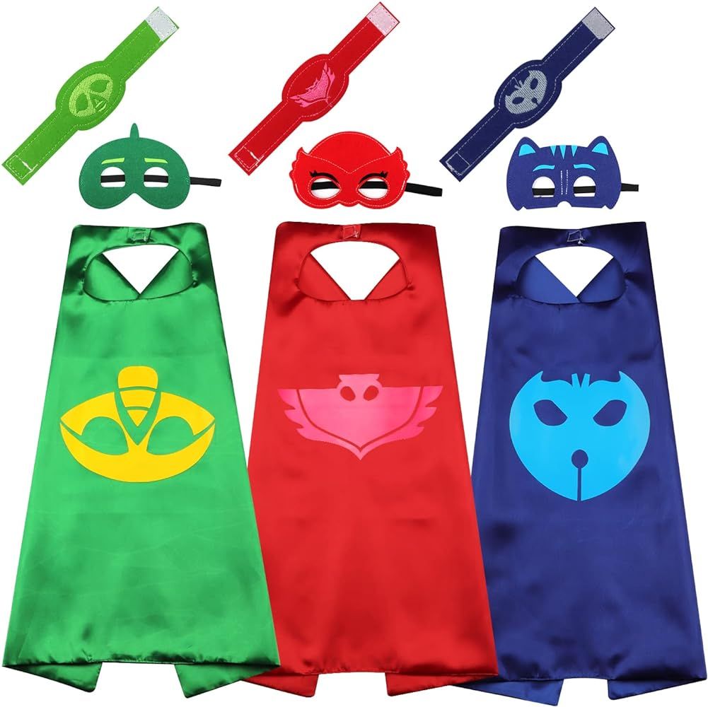 Maribus-FL Bulk Superhero Capes and Masks for Kids - Satin Capes and Felt Masks With Embodied Thr... | Amazon (US)