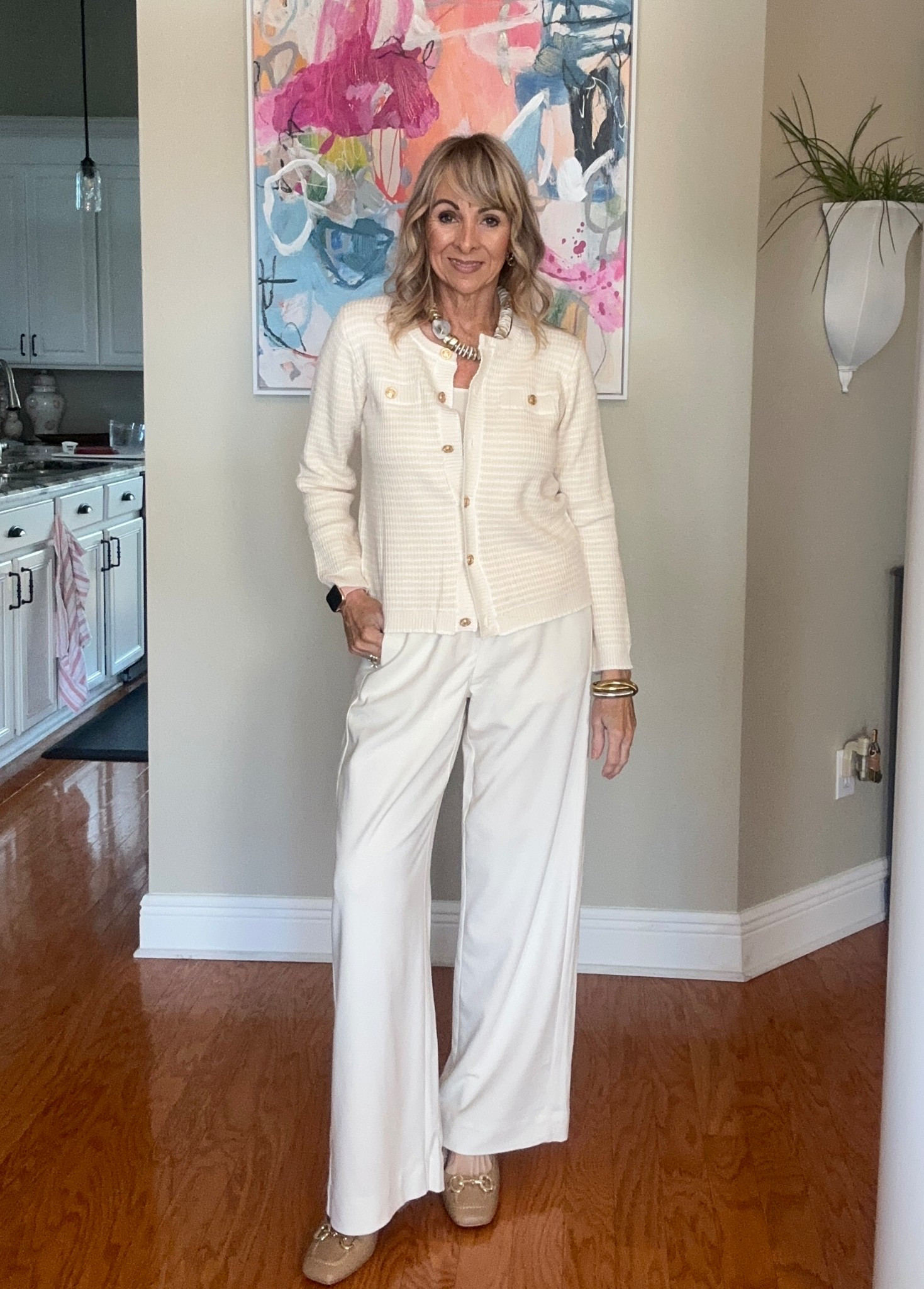 Winter white always feels so good! These pull on pants are an affordable option and compare to a pricier version. They run a little big. 

#LTKOver40