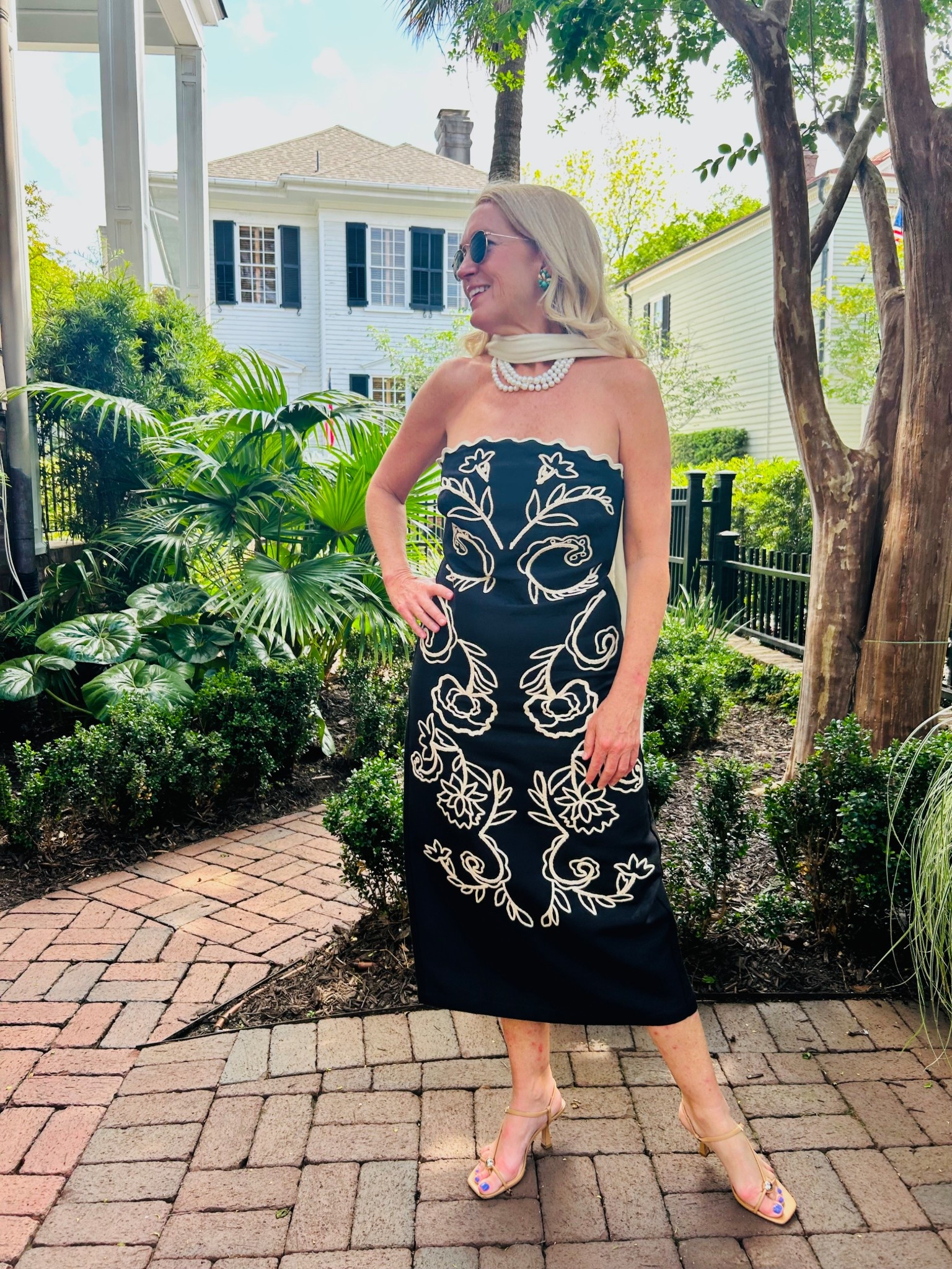 Little black dress . . . Summer edition . . . 
|
#arebelinprada #summerstyle #gardenparty #cocktailpartydress #weddingguest #laligne #nudesandals #summersandals #strappysandals #nudeheels


#LTKWedding #LTKSummerEdit #LTKShoeCrush