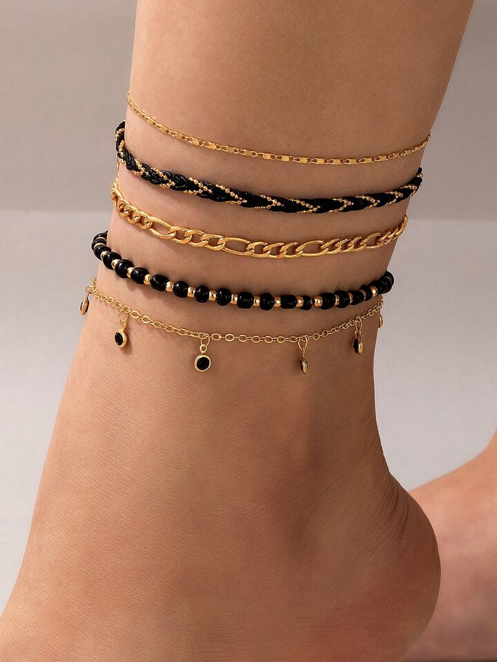 5pcs Bead Decor Anklet | SHEIN