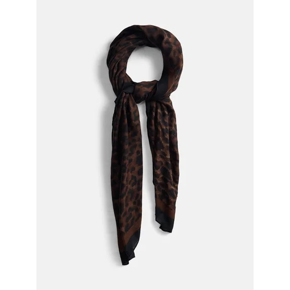Scenario Women's Printed Square Scarf, Leopard | Walmart (US)