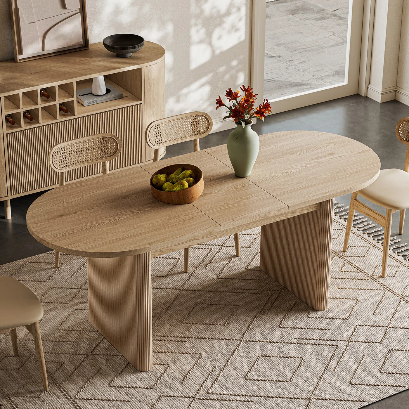 63" to 78.7″ Extendable Oval Wood Dining Table for 4-6 Seats | Wayfair North America