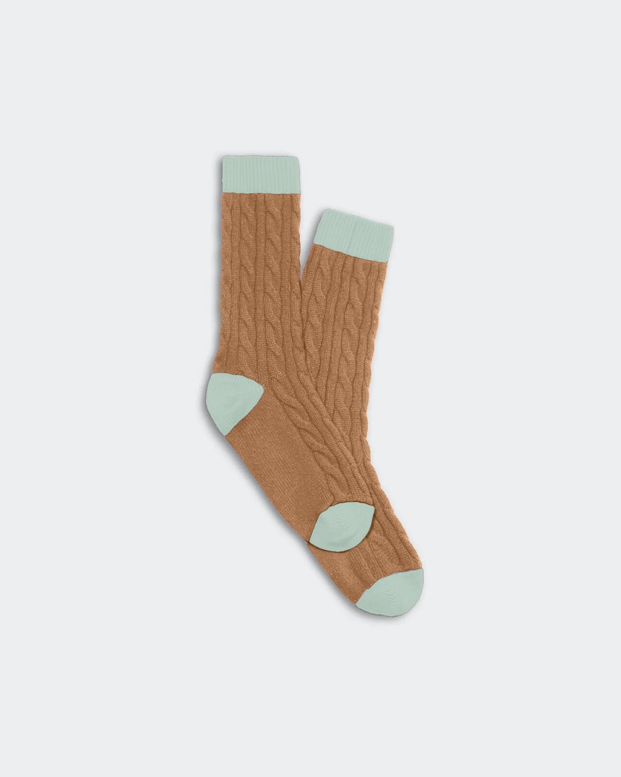 Cable Socks - Almond/Seaglass | Guest In Residence