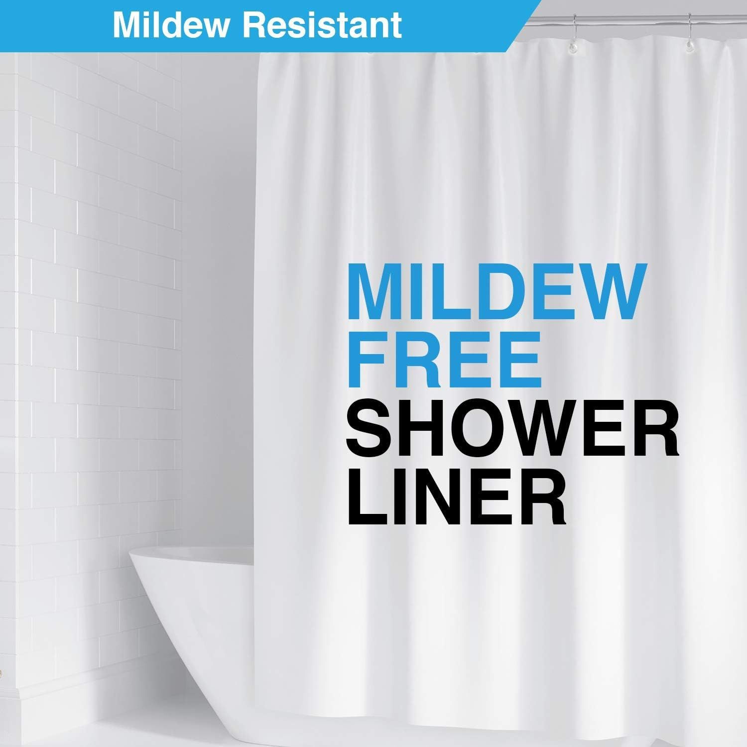 LiBa PEVA 8G Bathroom Shower Curtain Liner, 72" W x 72" H, Clear 8G Heavy Duty Waterproof Shower ... | Amazon (US)