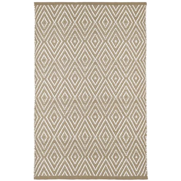 Diamond Geometric Handmade Flatweave Beige Indoor / Outdoor Area Rug | Wayfair North America