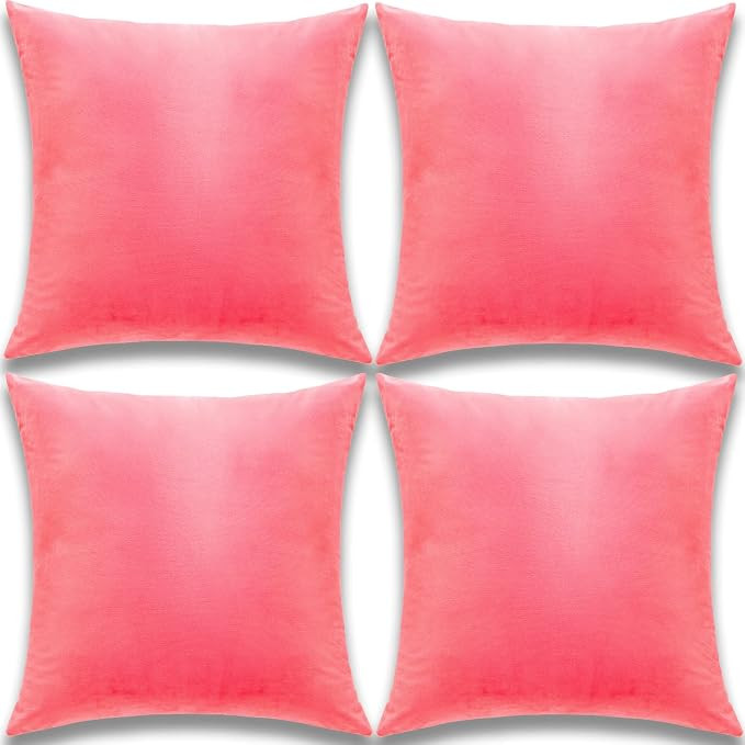 Yonous Throw Pillow Covers, Velvet Soft Decorative Cushion Case for Sofa Bedroom Car, Set of 4, 1... | Amazon (US)