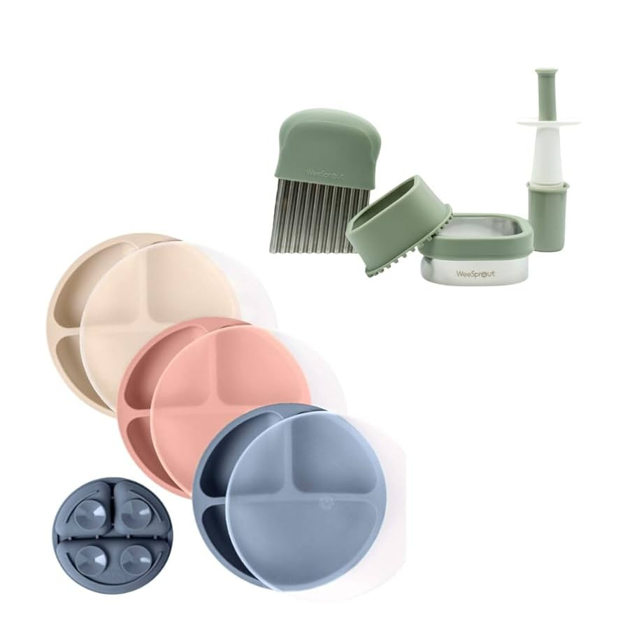 WeeSprout Complete Baby Feeding Bundle - Professional Food Prep Tools & Divided Suction Plates Wi... | Amazon (US)