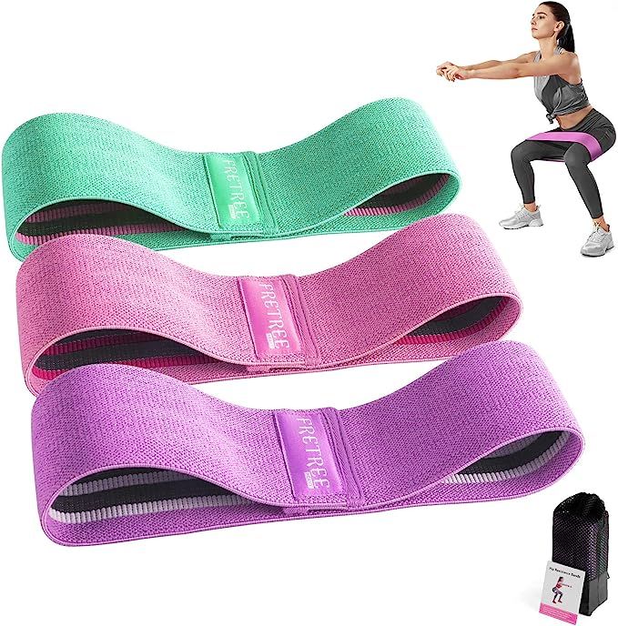 FRETREE Resistance Bands for Legs and Butt - Non Slip Elastic Exercise Bands Set for Stretching, ... | Amazon (US)