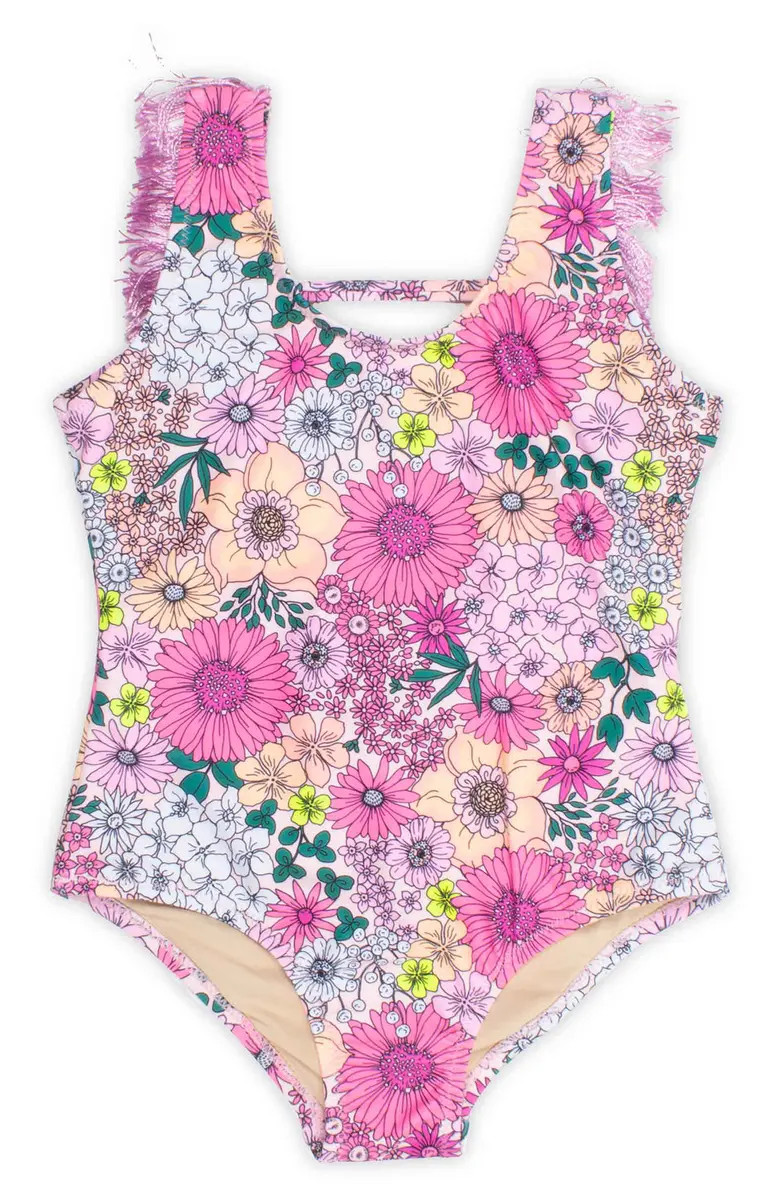 Shade Critters Kids' Floral Print Fringe One-Piece Swimsuit | Nordstrom | Nordstrom