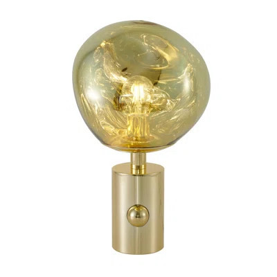 1 Light Gold Table Lamp With A Distorted ORB Shade | Wayfair North America