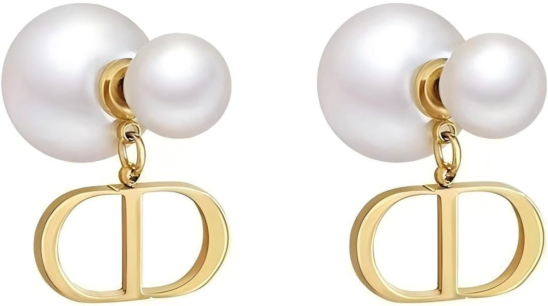 Vintage Designer 18K Gold Luxury CD Letter Pearl Earrings, Fashion Accessories Hypoallergenic Jew... | Amazon (US)