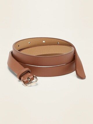 Skinny Faux-Leather Belt For Women (0.50-Inch) | Old Navy (US)