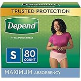 Amazon.com: Depend Fit-Flex Adult Incontinence Underwear for Women, Disposable, Maximum Absorbenc... | Amazon (US)