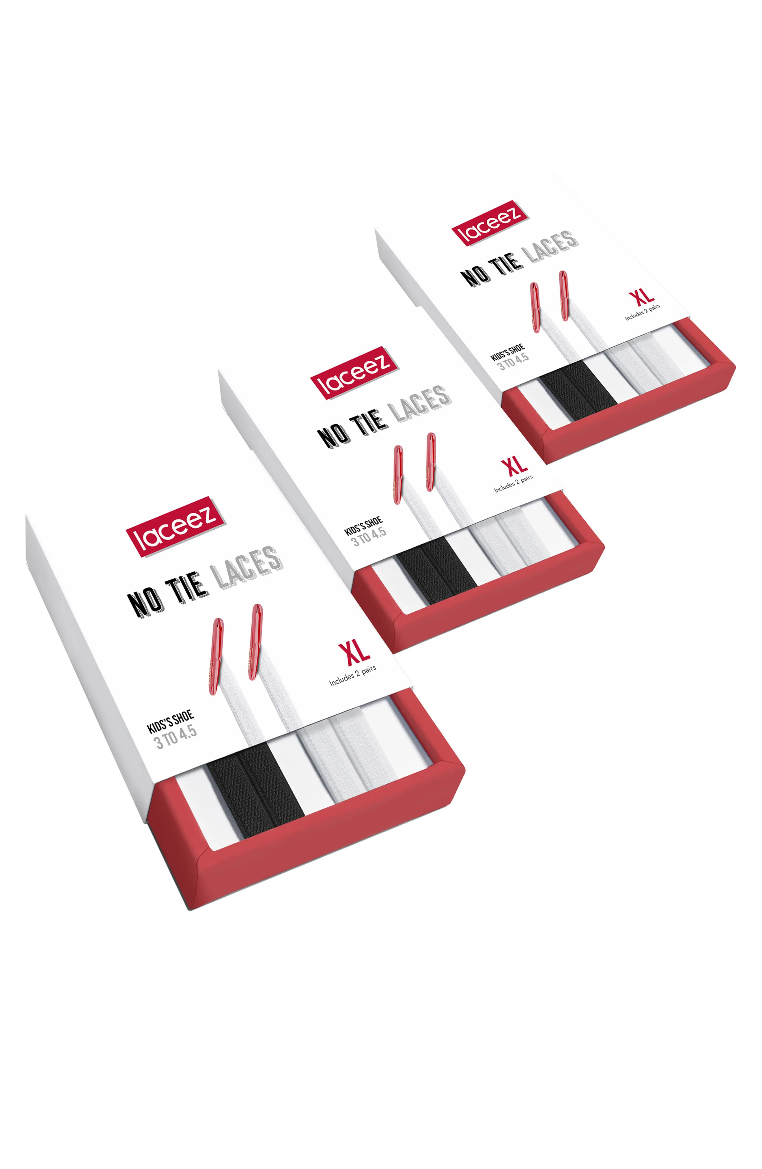 Laceez 6-Pack No-Tie Shoelaces in Black/White at Nordstrom, Size Small | Nordstrom