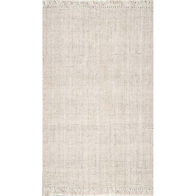 Cream Hand Woven Chunky Loop Jute Area Rug, 7x9 | Kirkland's Home