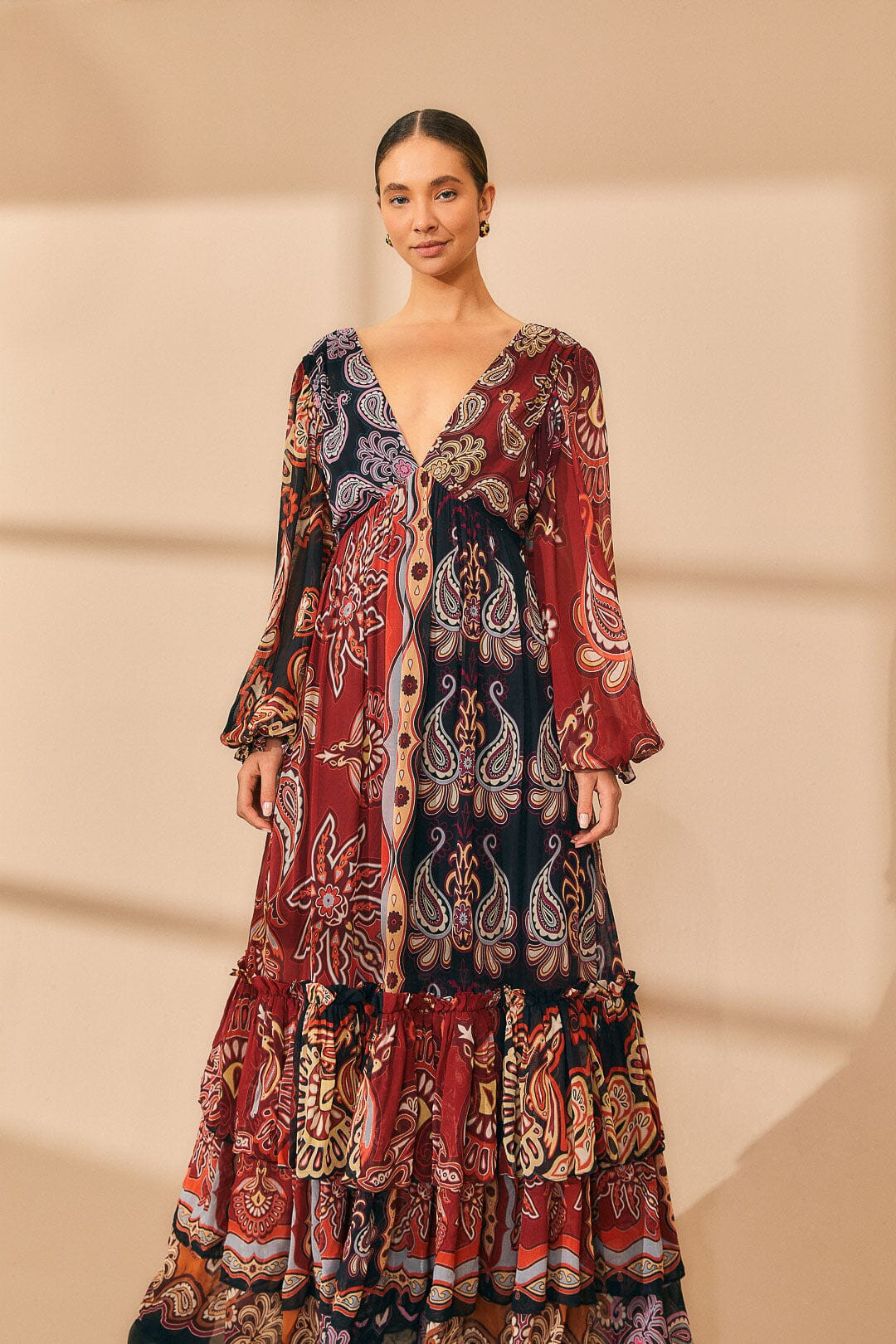 Black Sweet Mermaids V Neck Maxi Dress | FarmRio (US)