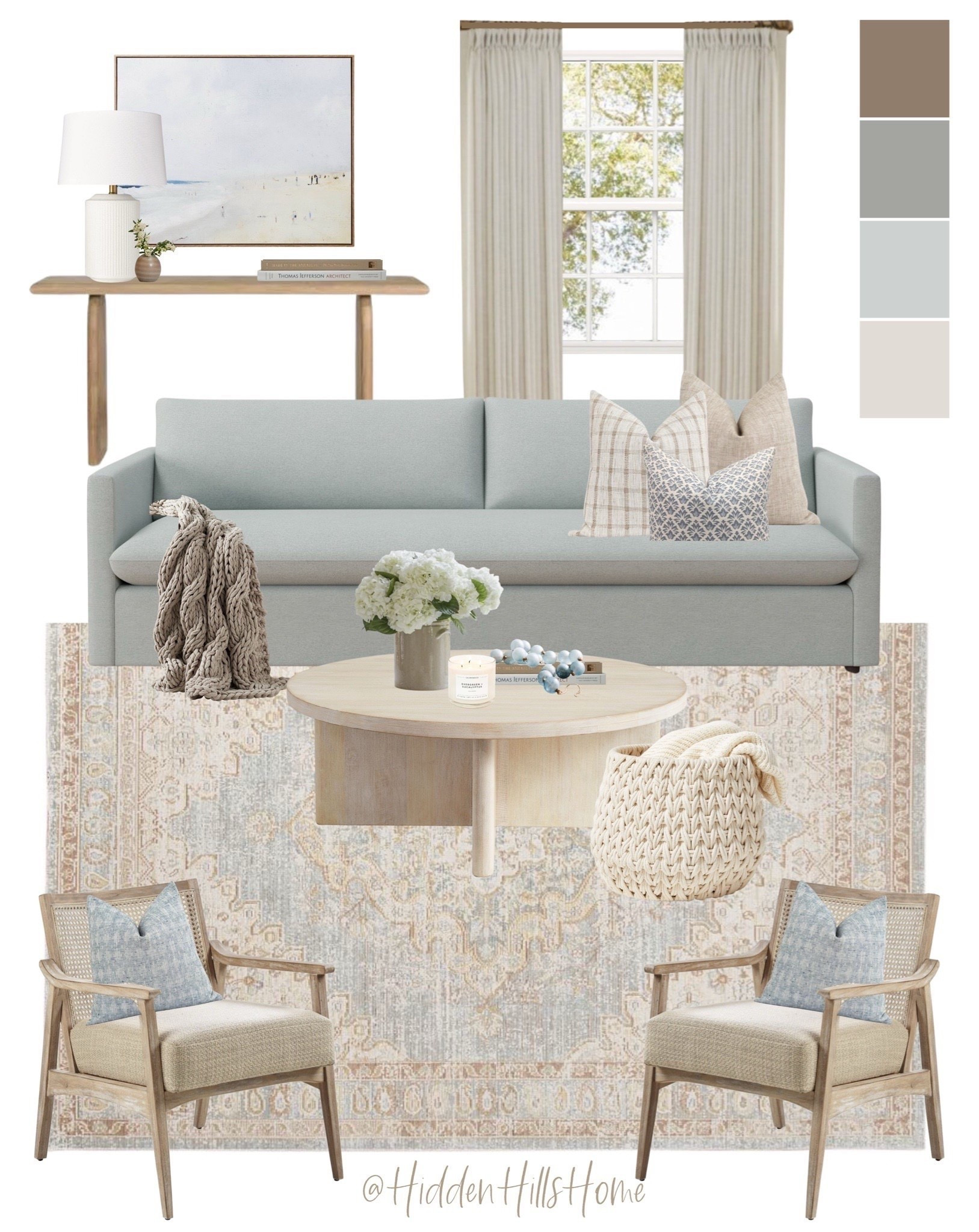 Living room decor, coastal living room decor mood board, family room, beach house living room, lake house living room, home decor, living room design #livingroom #coastal

#LTKHome #LTKSaleAlert #LTKSeasonal
