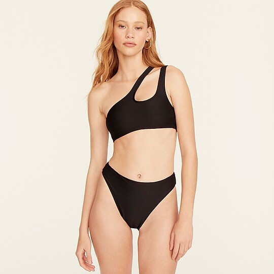 Ribbed double-strap bikini top | J. Crew US