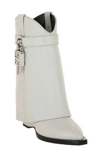 Givenchy Shark Lock Leather Cowboy Boot in Ivory at Nordstrom Rack, Size 6Us / 37Eu | Nordstrom Rack