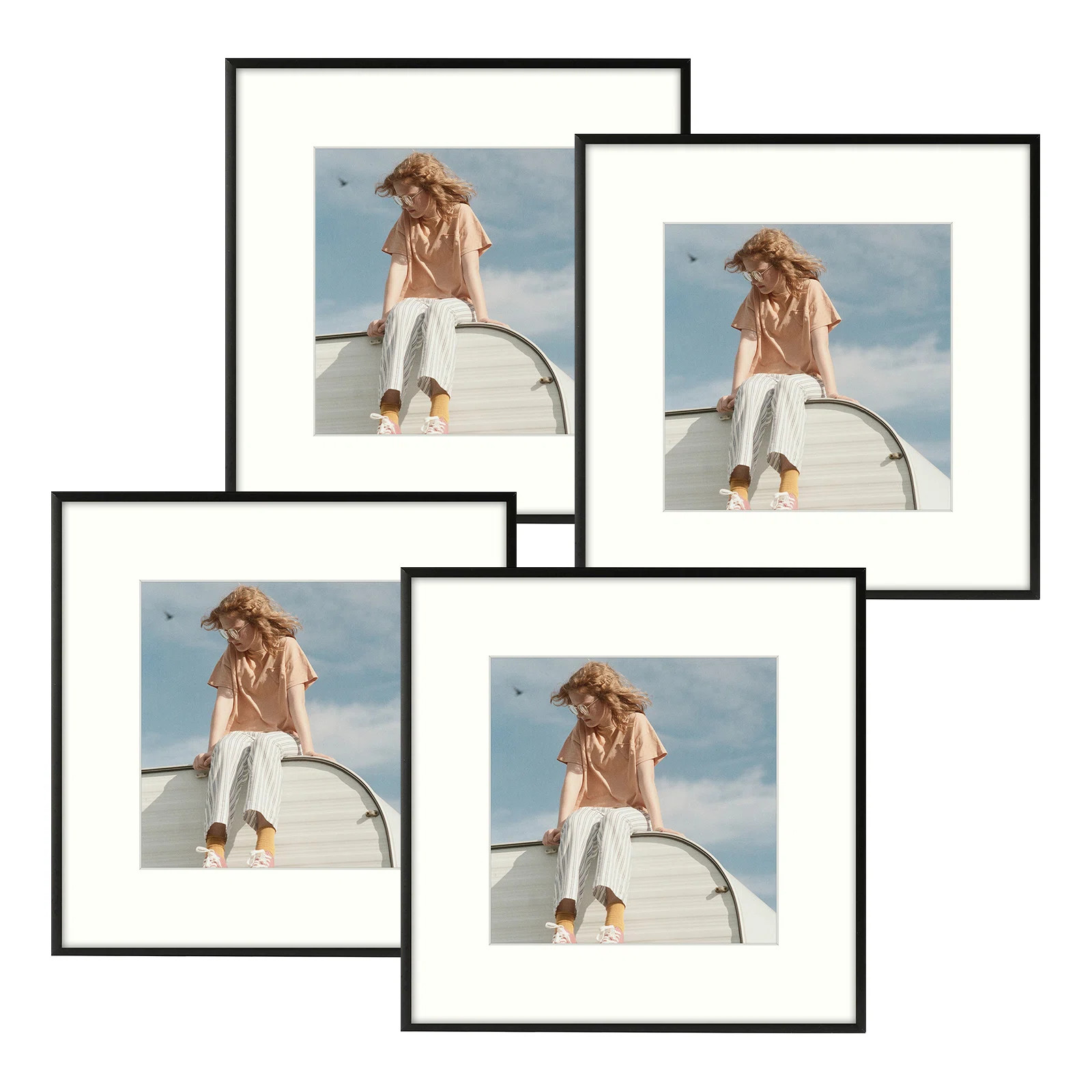 Drennon Metal Picture Frame - Set of 4 with Mat (Set of 4) | Wayfair North America