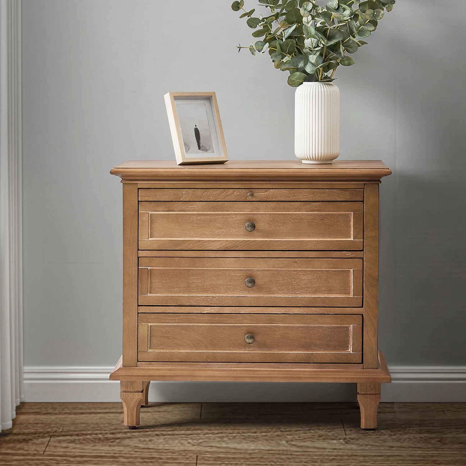 Arthelia Traditional 28.37''W 3-Drawer End Table with Charging Station and Pull-out Shelf | Wayfair North America