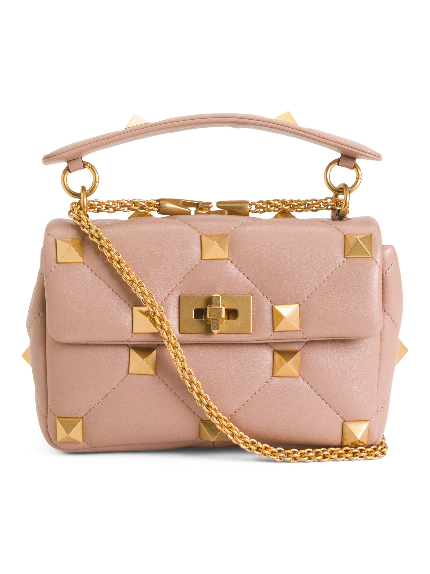 Made In Italy Leather Roman Studded Shoulder Bag | TJ Maxx