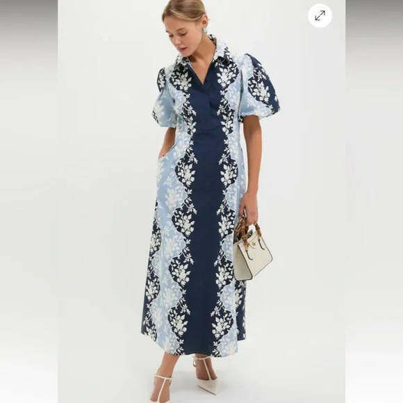 Tuckernuck Blue Fog Delaney Dress. Navy and Light Blue Floral Maxi Dress | Poshmark