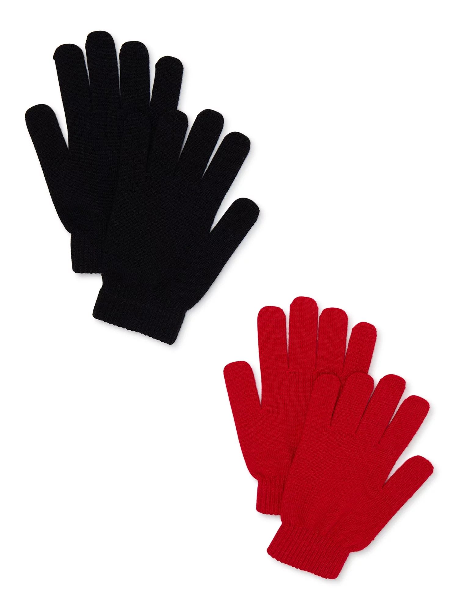 Time and Tru Women's Red 2-Pack Gloves Brilliant Red | Walmart (US)