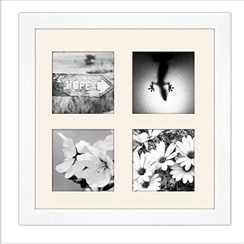 White Matted Instagram Collage Photo Frame - Four 4" x 4" Photos | Amazon (US)