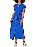 Calvin Klein Women's Collared Maxi Shirt Dress with Self Sash Waist, Klein Blue, 4 | Amazon (US)