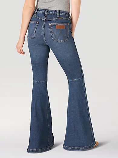 The Wrangler Retro® Premium Jean: Women's High Rise Trumpet Flare in Paige | Wrangler